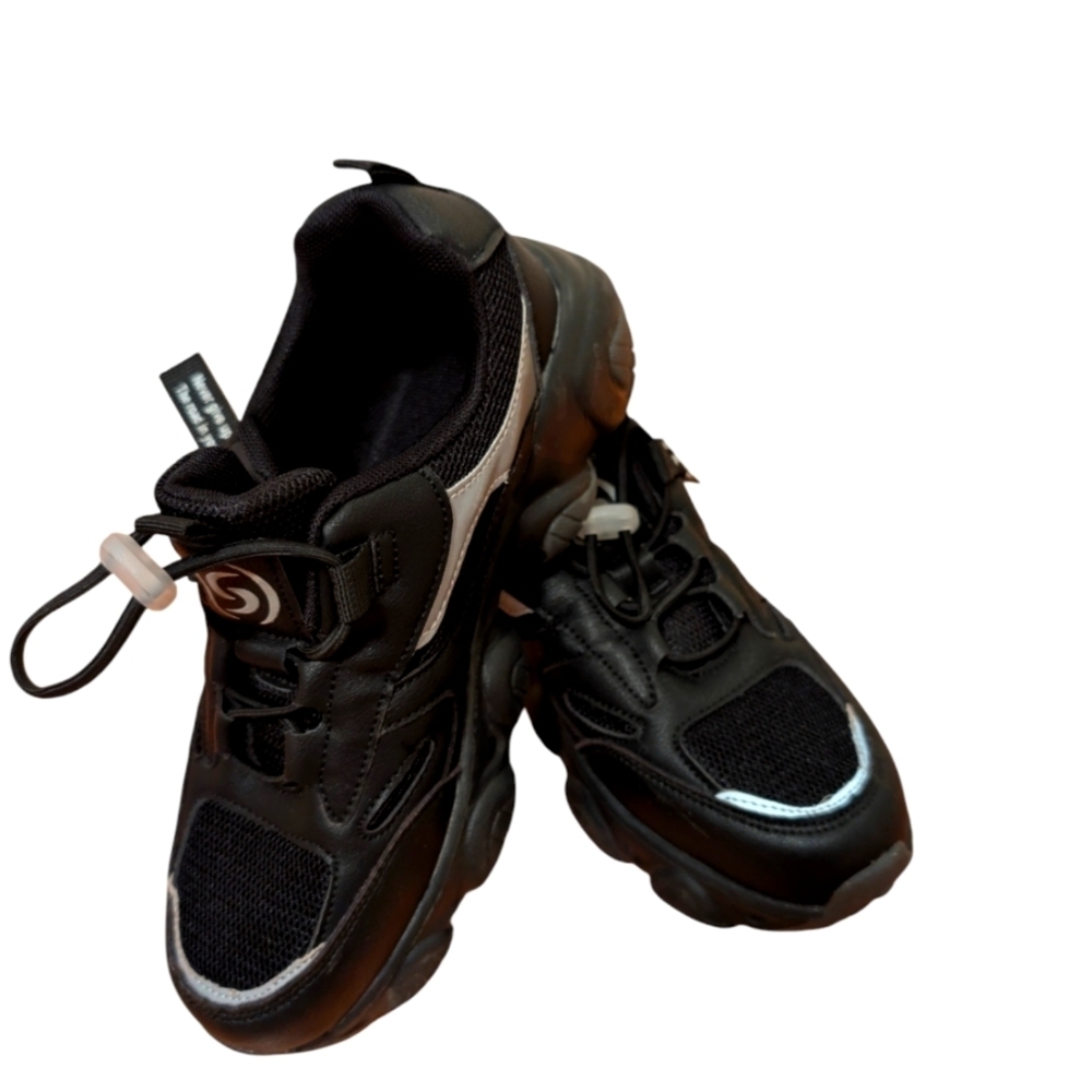 Santiro Boys Shoes Lightweight Fashion Kids Girls Sneakers Black Size 5 Big Kid - Picture 2 of 7